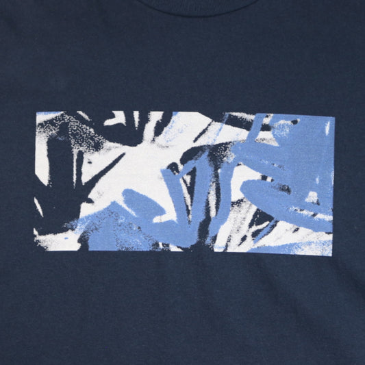 Floral Stamp Crop - Navy