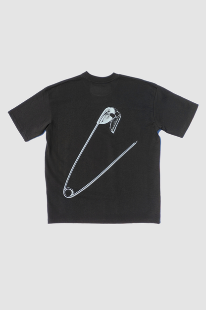 Safety Pin Short Sleeve Oversized Graphic Tee