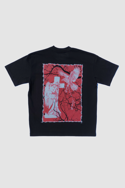 Graveyard Short Sleeve Oversized Graphic Tee