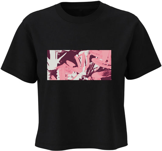 Floral Stamp Crop - Black