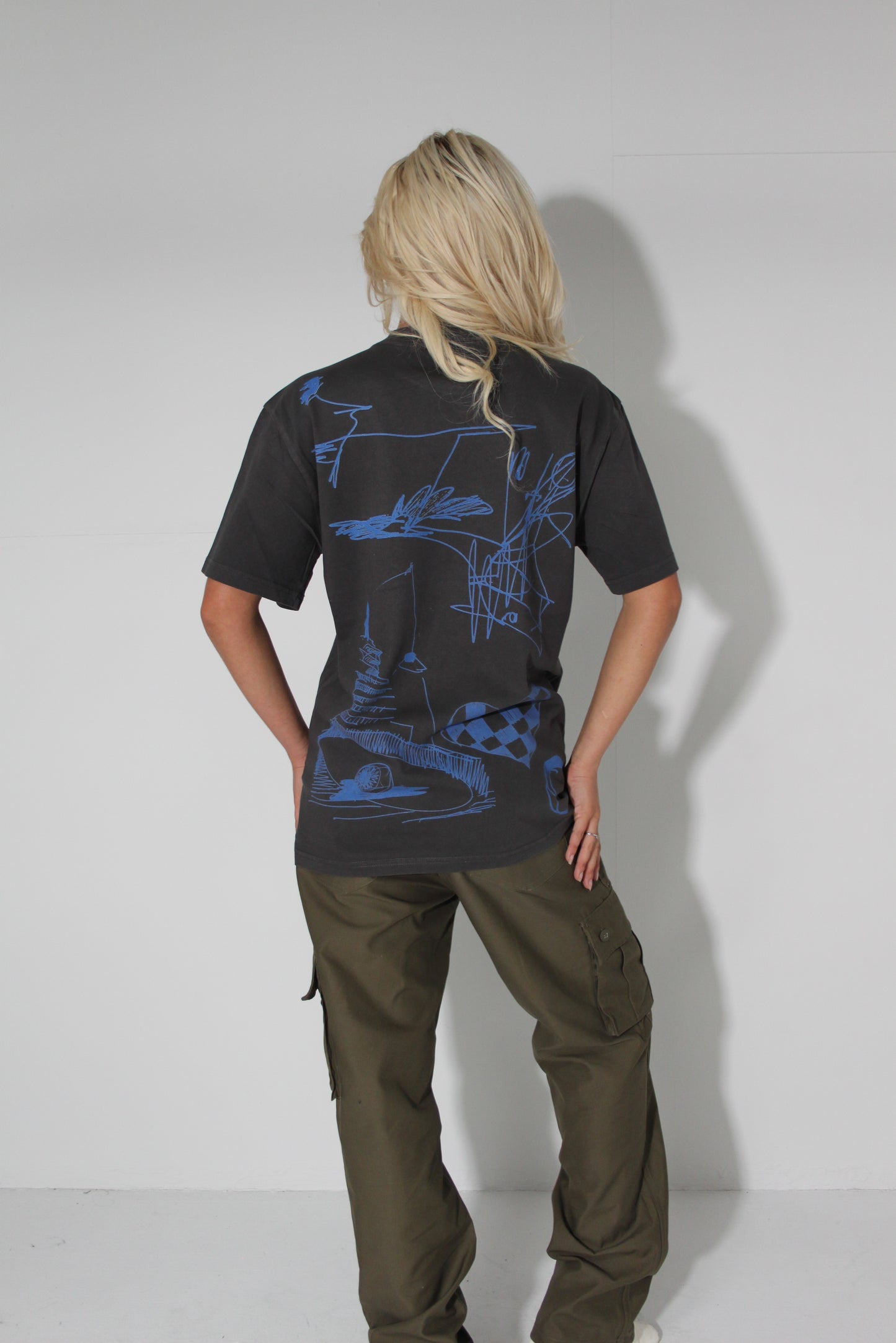 Doodle Short Sleeve Faded Graphic Tee