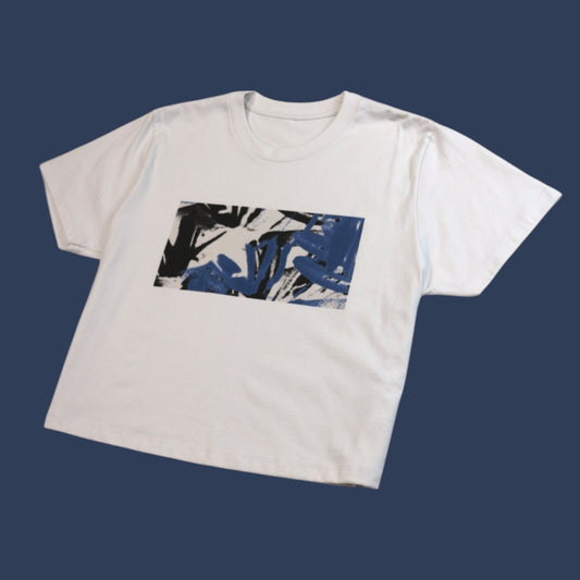 Floral Stamp Crop - White