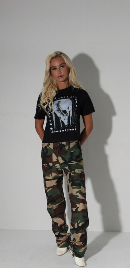 Year Of The Horse Short Sleeve Crop Tee