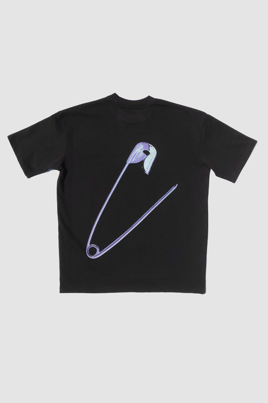 Safety Pin Short Sleeve Oversized Graphic Tee
